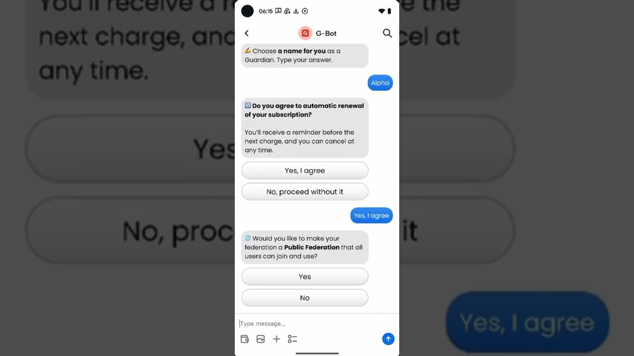 G-Bot Federation Setup Service Portrait Mode