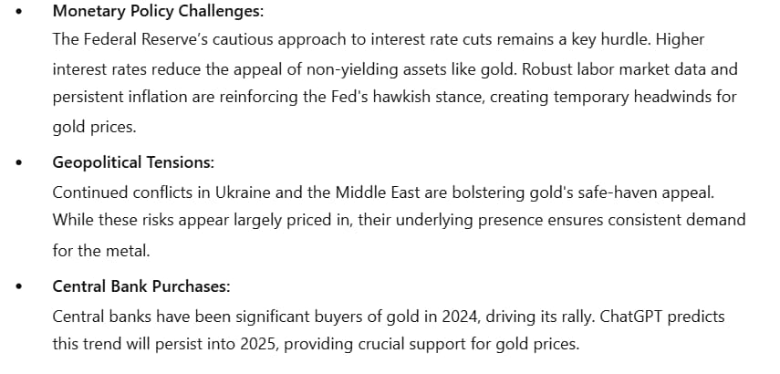 ChatGPT indique que le prix de l'or atteindra cet objectif d'ici le premier trimestre 2025 1735667715 871 ChatGPT indique que le prix de lor atteindra cet objectif