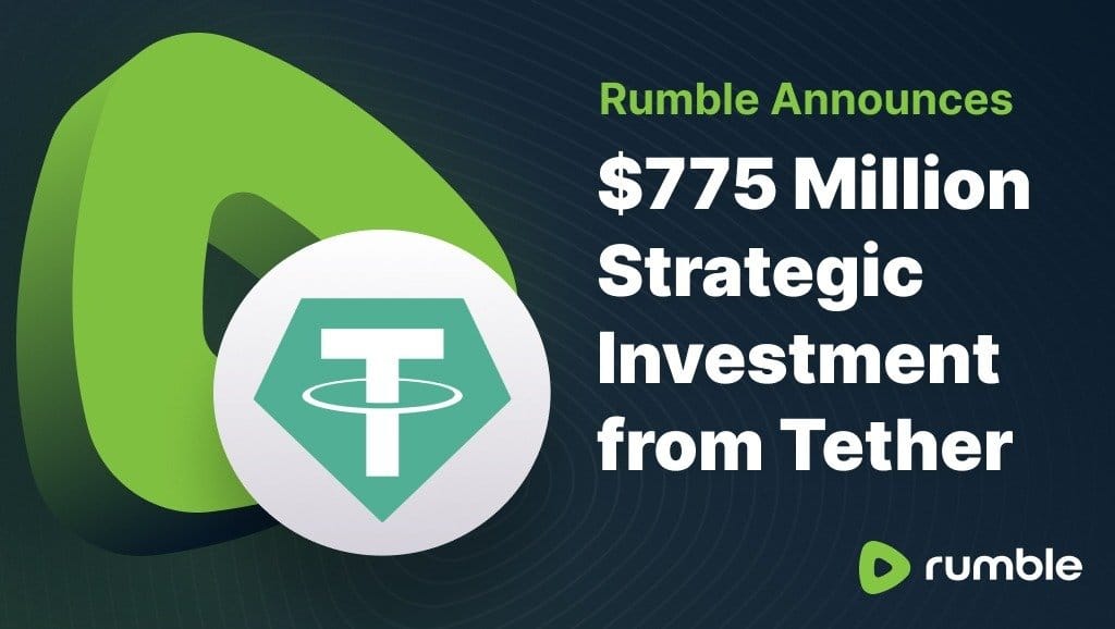Tether investit 775 millions de dollars dans Rumble pour défier YouTube
