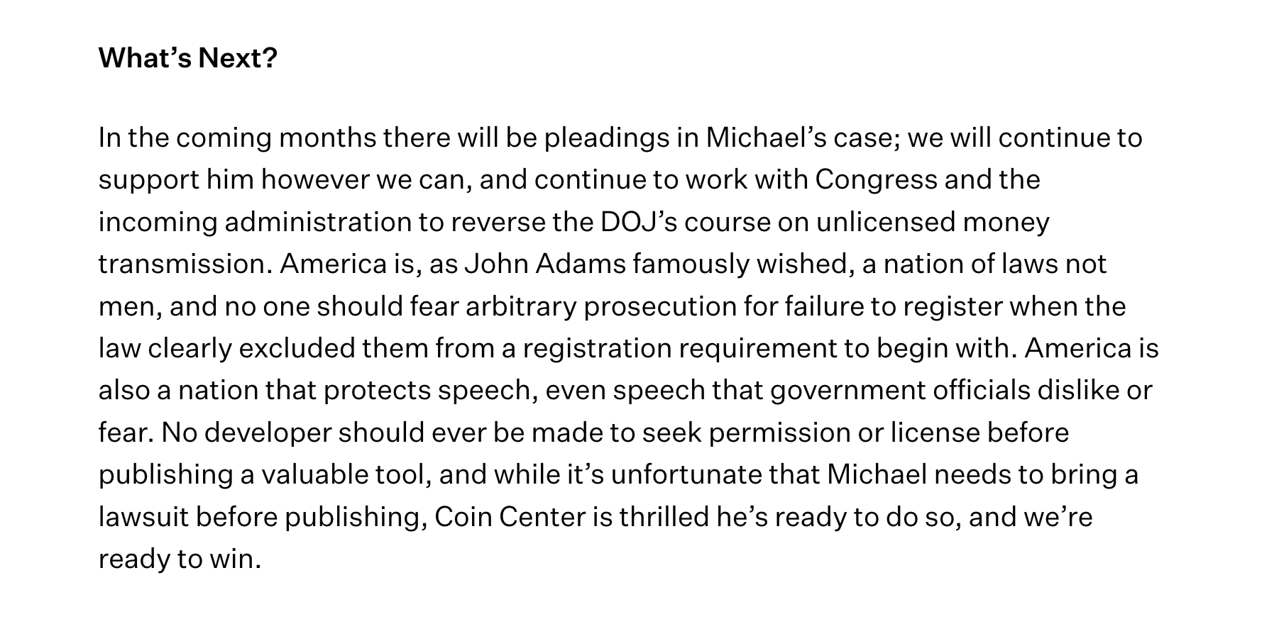 Le ministère américain de la Justice poursuivi pour criminalisation du développement de logiciels