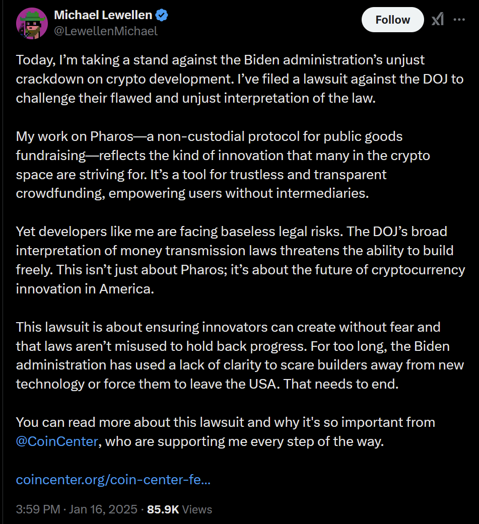 Le ministère américain de la Justice poursuivi pour criminalisation du développement de logiciels