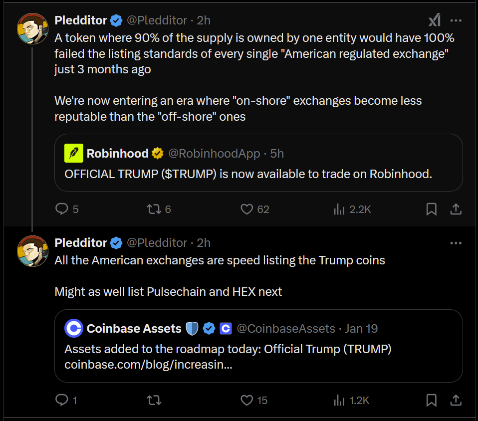 Le président Trump YOLO lance un Shitcoin à la veille de son inauguration Le président Trump YOLO lance un Shitcoin à la veille de son inauguration