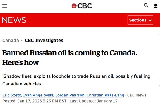 Argent : culpabilité canadienne, pétrole russe