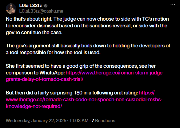 Le tribunal de district américain annule officiellement les sanctions contre Tornado Cash Mixer