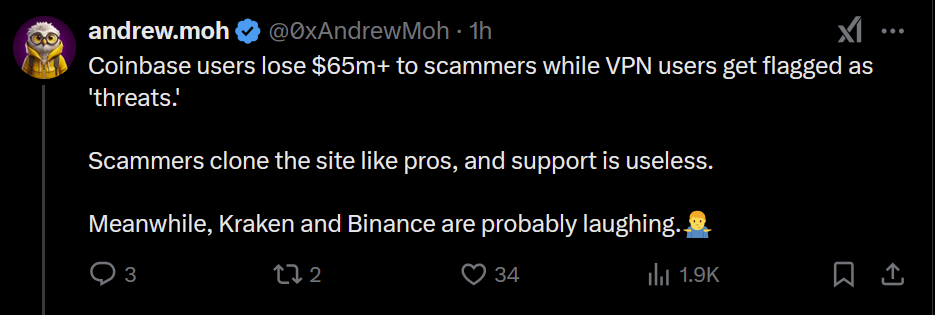 Les utilisateurs de Coinbase perdent plus de 300 millions de dollars par an aux escroqueries en génie social - Zachxbt