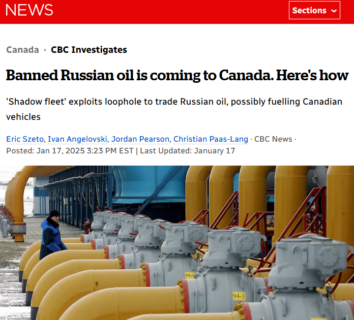 Maîtrise: culpabilité canadienne, pétrole russe