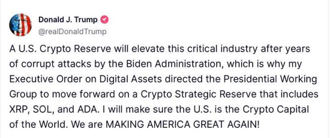 Monster Insider Trading Alert sur Trump Crypto Reserve Annonce