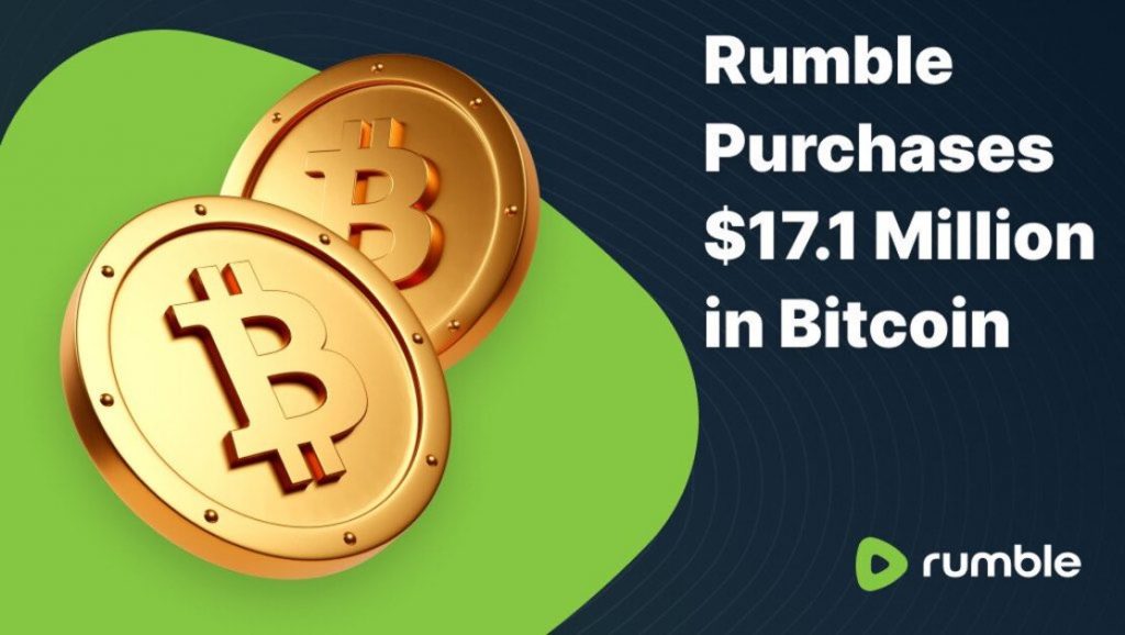 Rumble acquiert 17,1 millions de dollars en Bitcoin dans le cadre de la stratégie du Trésor