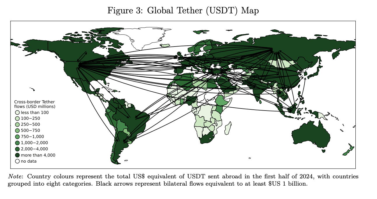 Carte de l'attache mondiale (USDT)