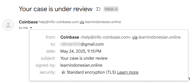 Email d'escroquerie 2