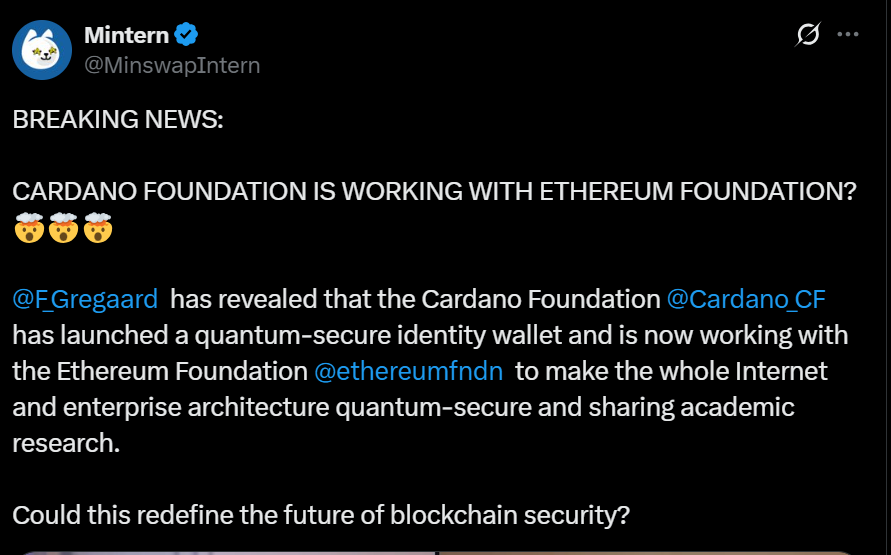 La Fondation Cardano lance un portefeuille d'identité sécurisé quantique.
