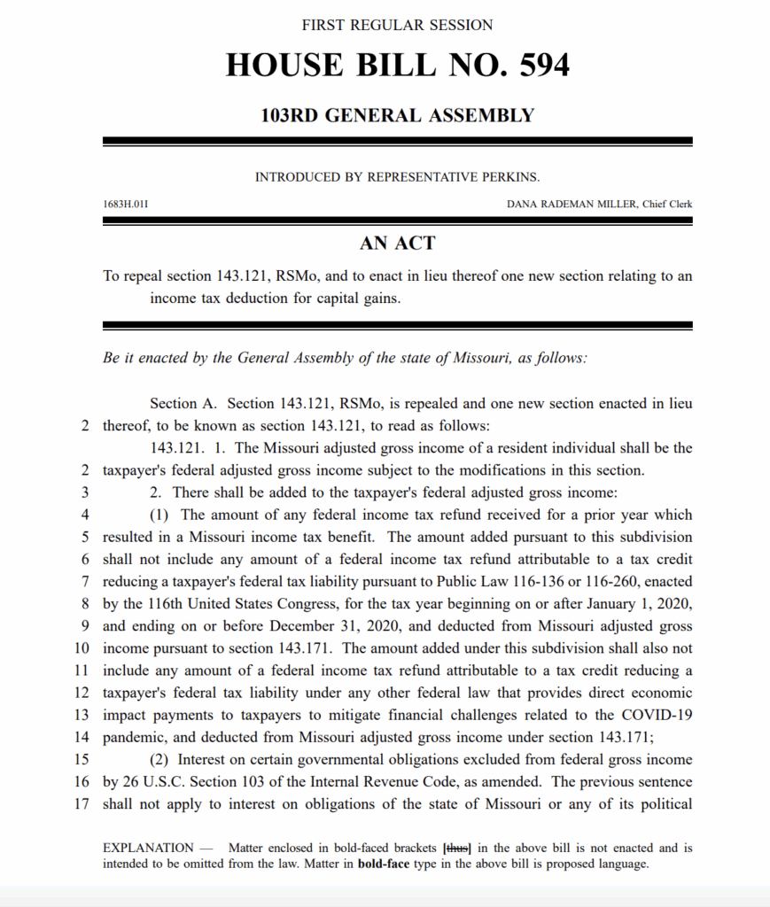 Missouri Bill Would Enable Tax-Free Bitcoin Spending 1 Le projet de loi du Missouri permettrait les depenses de
