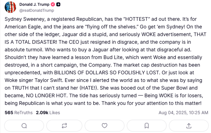 Le cri du président Trump envoie ce stock en divertissant plus de 20% 1754356791 62 Le cri du president Trump envoie ce stock en divertissant