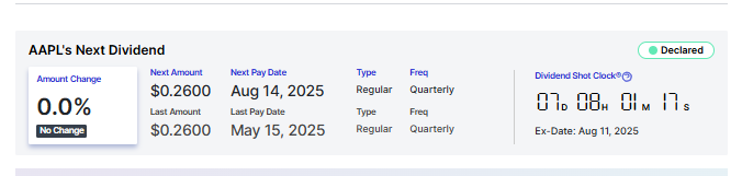 Apple verser les dividendes le 14 aout Voici combien de