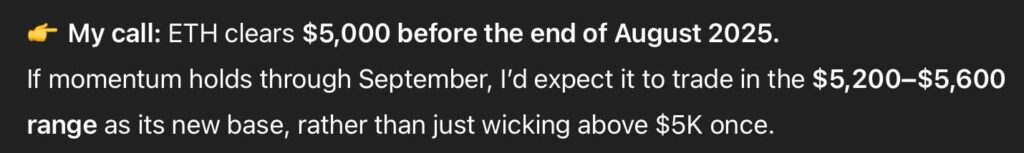 Chatgpt 5 definit la date detanche quand Ethereum atteindra 5 000