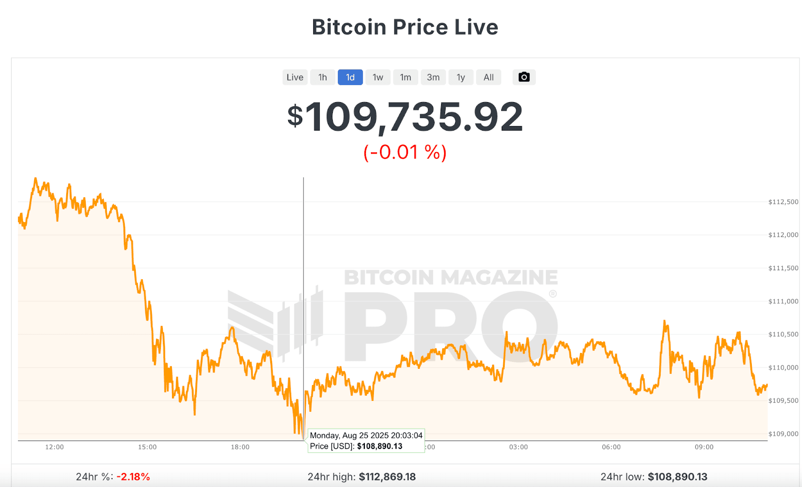 Le prix Bitcoin se bloque en dessous de 110 000