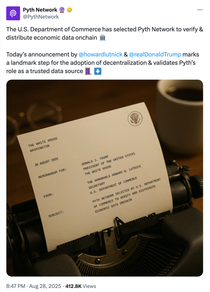 Pyth Network pyth gagne en gros avec les donnees