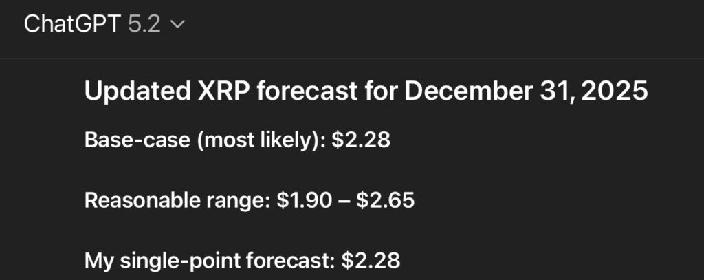 ChatGPT 5.2 prédit le prix du XRP pour fin 2025 1765598940 922 ChatGPT 52 predit le prix du XRP pour fin 2025
