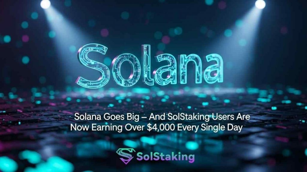 "Solana va grand - et les utilisateurs de SolStaking gagnent désormais plus de 4 000 $ chaque jour" “Solana Goes Big — And SolStaking Users Are Now Earning Over $4,000 Every Single Day”